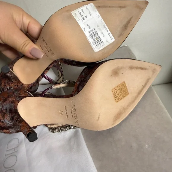 Jimmy Choo Bobbie Embellished Heels 100 - Picture 8 of 9